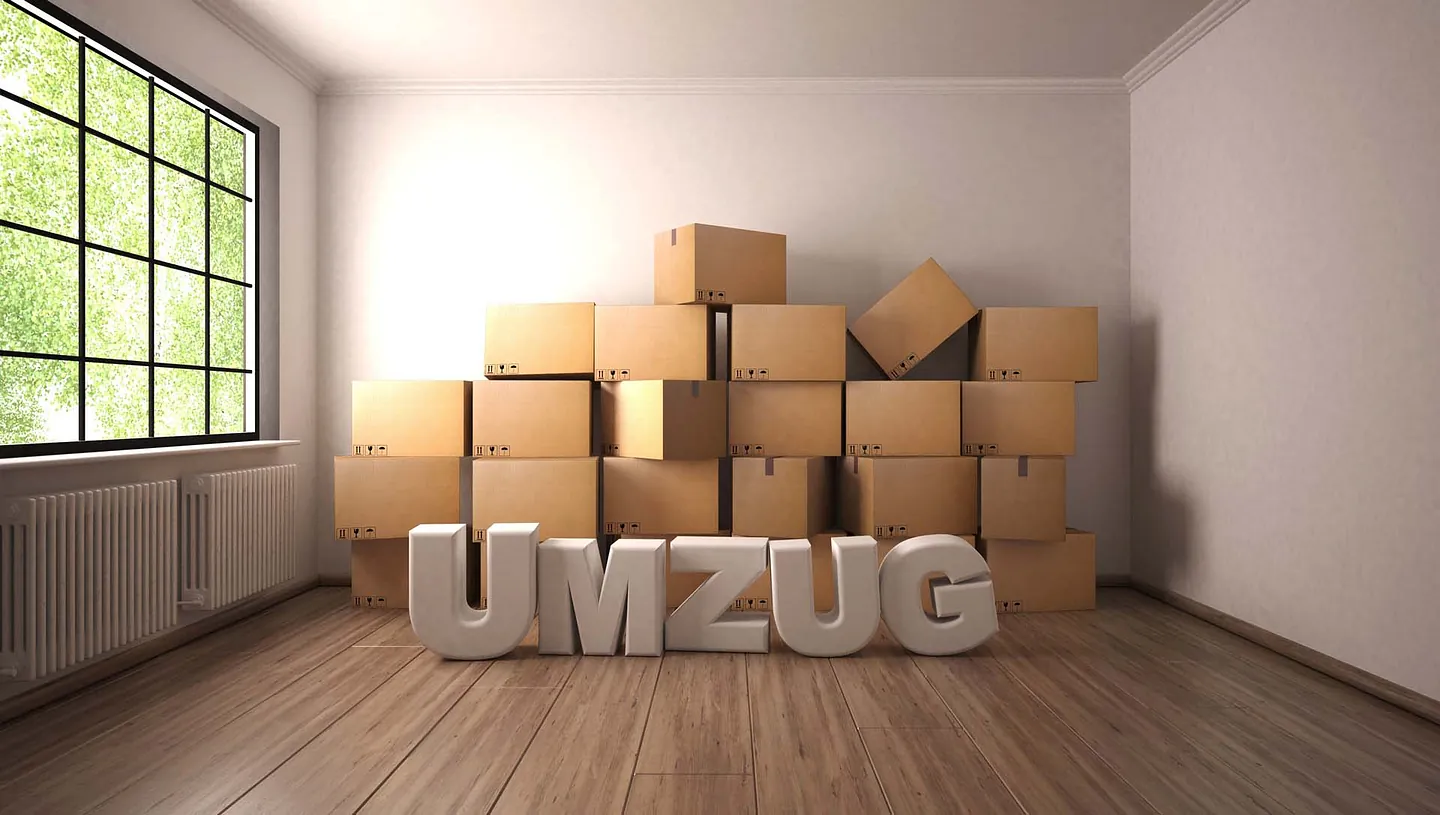 Zimmer mit Umzugskartons in Graz